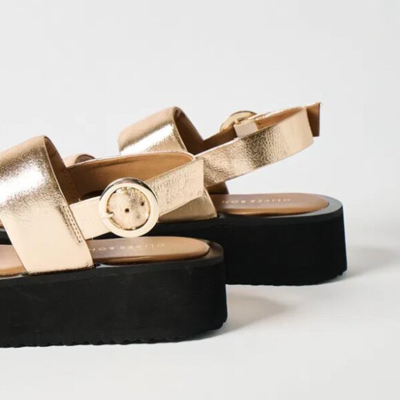 RARE OLIVER BONAS Leather Chunky Platform Sandals - Picture 2 of 9